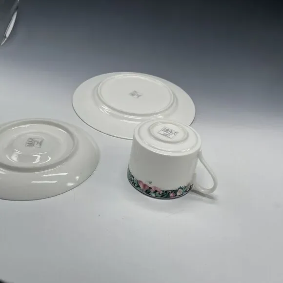 Mikasa Orchard Mural Teacup Cup & Saucer & Salad Plate 3-pc Set Luncheon - Picture 7 of 12